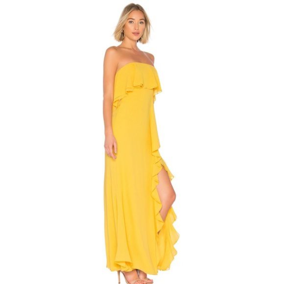 Lovers and Friends Jeadora Gown in Golden Yellow NWOT Size Small - Picture 2 of 3